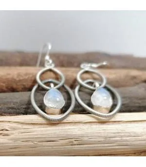 Boucles d’oreilles Vasanta-Shira – Argent 925 & Pierre de Lune