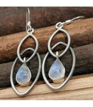 Boucles d’oreilles Vasanta-Shira – Argent 925 & Pierre de Lune