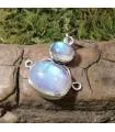Pendentifs en argent et pierres de lune arc en ciel