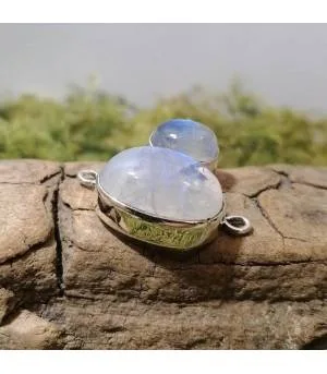 Pendentifs en argent et pierres de lune arc en ciel