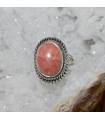 Bague argent bijoux indiens moderne pierre naturelle rhodochrosite