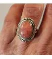 Bague argent bijoux indiens moderne pierre naturelle rhodochrosite