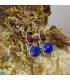 Boucles d'oreilles argent pierres naturelles lapis lazuli et grenat