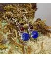 Boucles d'oreilles argent pierres naturelles lapis lazuli et grenat