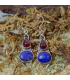 Boucles d'oreilles argent pierres naturelles lapis lazuli et grenat