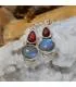 Boucles d'oreilles argent et pierres naturelle labradorite et grenat.