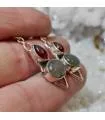 Boucles d'oreilles argent et pierres naturelle labradorite et grenat.