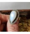 Bague ethnique argent pierre de lune Shantilight