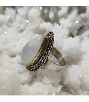 Bague ethnique argent pierre de lune Shantilight