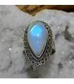 Bague ethnique argent pierre de lune Shantilight