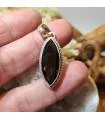 Pendentif argent pierre naturelle de quartz fumé