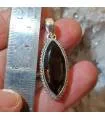 Pendentif argent pierre naturelle de quartz fumé