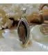 Pendentif argent pierre naturelle de quartz fumé