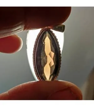 Pendentif argent pierre naturelle de quartz fumé