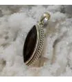 Pendentif argent pierre naturelle de quartz fumé