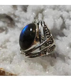 Bague Nila-Kanta – Argent 925 & Labradorite
