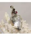 pendentif ethnique grenat et quartz tourmaline