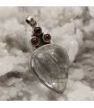 pendentif ethnique grenat et quartz tourmaline
