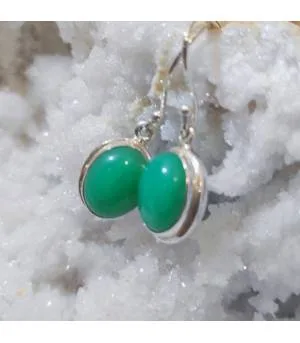 Boucles d'oreilles argent pierres naturelles chrysoprase