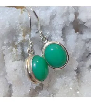 Boucles d'oreilles argent pierres naturelles chrysoprase