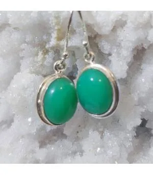 Boucles d'oreilles argent pierres naturelles chrysoprase