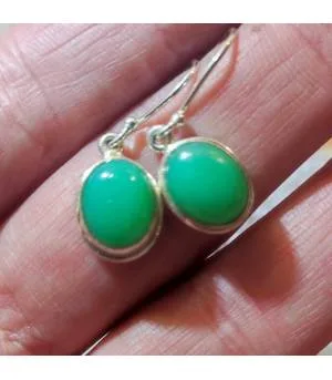 Boucles d'oreilles argent pierres naturelles chrysoprase