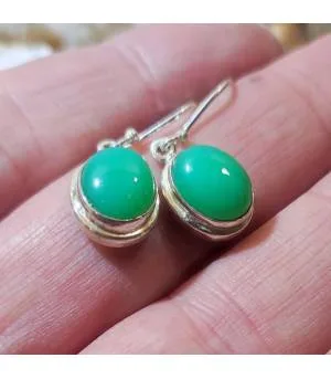 Boucles d'oreilles argent pierres naturelles chrysoprase
