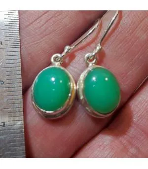 Boucles d'oreilles argent pierres naturelles chrysoprase