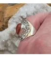 Bague ethnique tribal argent pierre naturelle de cornaline