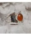 Bague argent martelé pierre naturelle de cornaline Shantilight
