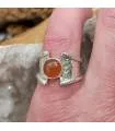 Bague argent martelé pierre naturelle de cornaline Shantilight