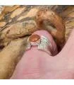 Bague argent martelé pierre naturelle de cornaline Shantilight