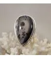 Bague moderne argent pierre naturelle agate dendritique