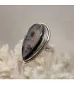 Bague moderne argent pierre naturelle agate dendritique