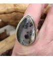 Bague moderne argent pierre naturelle agate dendritique