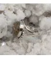Bague ethnique argent pierre naturelle quartz rutilé doré