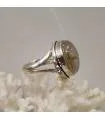 Bague ethnique argent pierre naturelle quartz rutilé doré