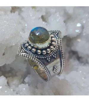 Bague Dharaka – Argent 925 & Labradorite