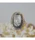 Bague argent vintage pierre naturelle quartz tourmaline