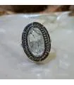 Bague argent vintage pierre naturelle quartz tourmaline