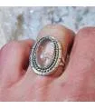 Bague argent vintage pierre naturelle quartz tourmaline