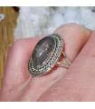 Bague argent vintage pierre naturelle quartz tourmaline
