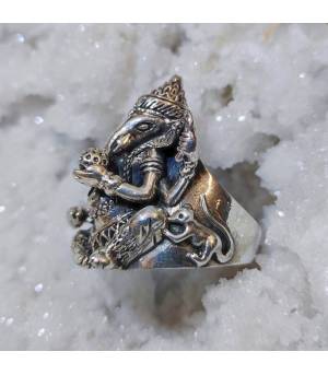 Bague "Ganesh" en argent dieu Indien
