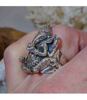Bague "Ganesh" en argent dieu Indien