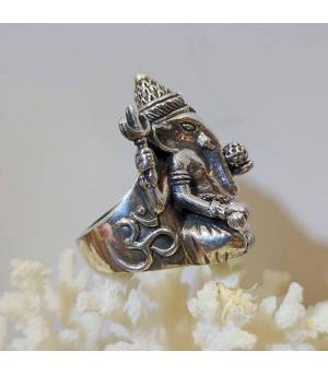 Bague "Ganesh" en argent dieu Indien
