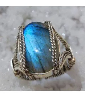 Bague Meghamaya – Argent 925 & Labradorite