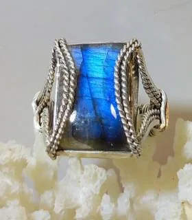 Bague Pravaalya – Argent 925 & Labradorite