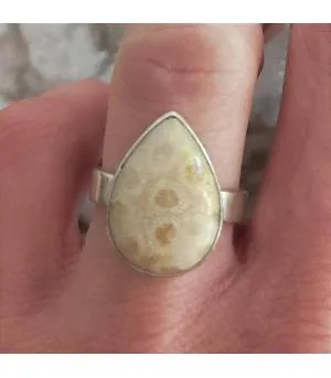 Bague argent corail fossilisé Shantilight