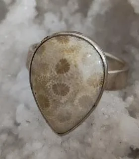 Bague argent corail fossilisé Shantilight