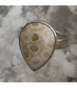 Bague argent corail fossilisé Shantilight